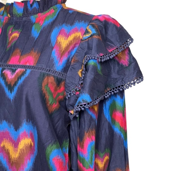 NWOT FARM Rio Multi-Color Heart Mini Dress with Beautiful Detailing (XS) - Picture 8 of 16
